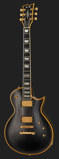 ESP E-II Eclipse Chitară Electrică Tăietură unică cu HH Configurație Doze Vintage Black cu Husă