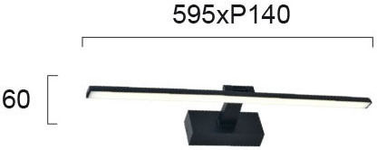 Viokef Jasper Modern Lamp Bathroom with Integrated LED and Warm White Light Black 59.5x6cm