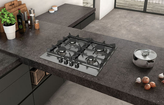 Neff N 70 Εστία Φυσικού Αερίου Αυτόνομη Inox 58.2x52εκ. Ασημί