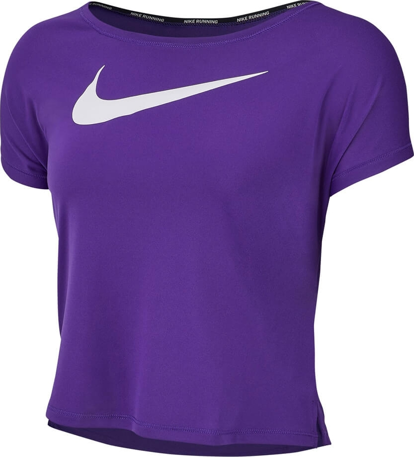 nike running swoosh half zip mid layer top in purple