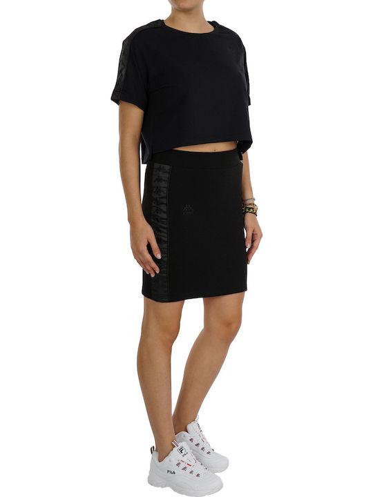 Authentic Anez Γυναικείο Αθλητικό Crop T-shirt Μαύρο