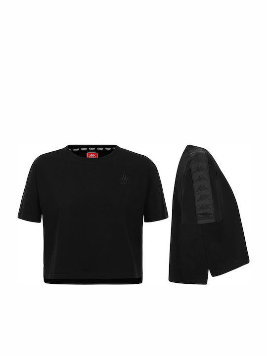 Authentic Anez Γυναικείο Αθλητικό Crop T-shirt Μαύρο