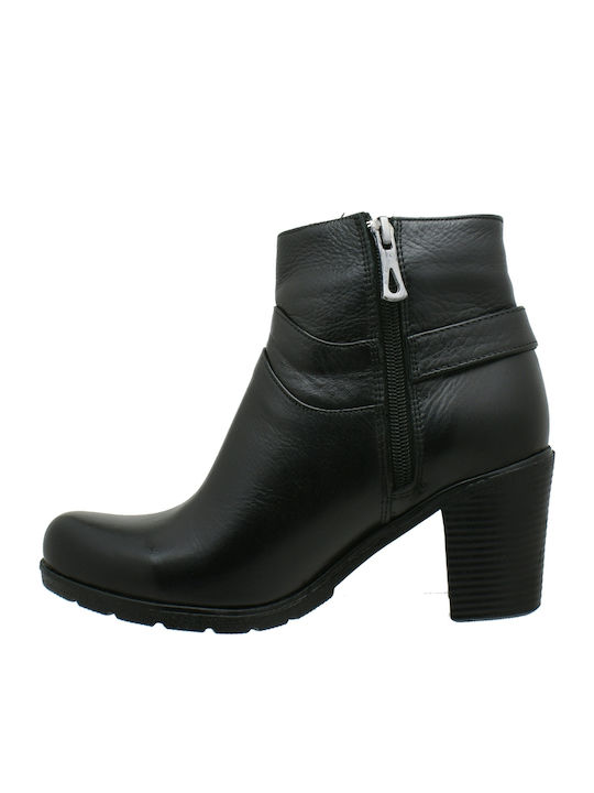 Safe Step 6035 Leather Women's Ankle Boots with Medium Heel Black