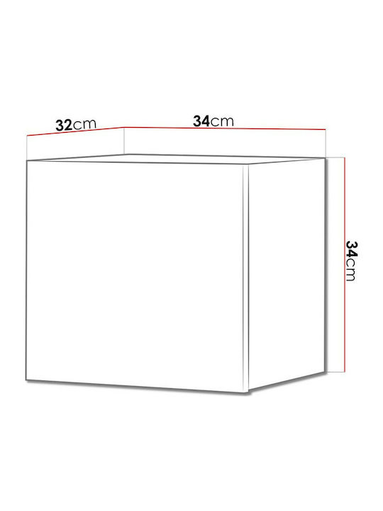 Ντουλάπι Τοίχου Calabrini Mini Λευκό 34x32x34εκ.