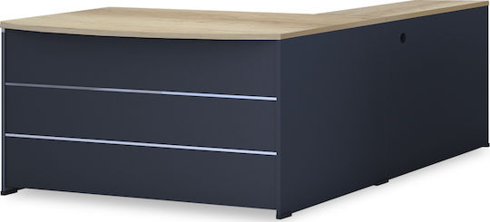 Γωνιακό Επαγγελματικό Γραφείο Lotus 180x160x75εκ. Γκρι / Φυσικό