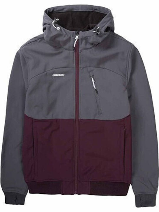 Winter Jacke Wine/Grey