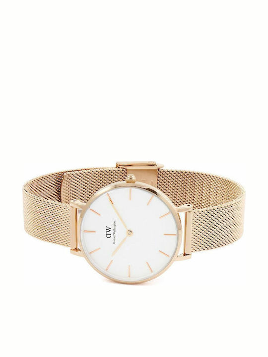 Daniel Wellington Classic Petite Дамски Часовник 32mm Кварцов с Розова Златна Метална Верижка