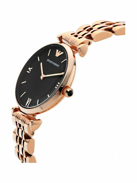 Emporio Armani Women's Watch with Pink Gold Metal Bracelet