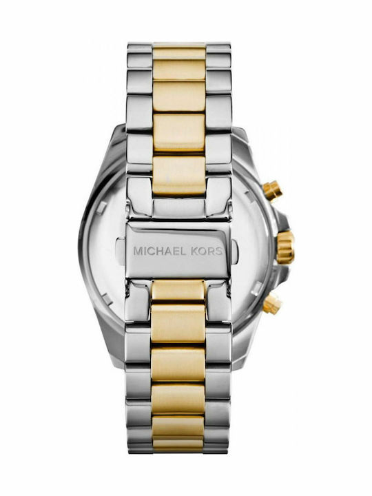 Michael Kors Bradshaw Γυναικείο Ρολόι 43mm Χρονογράφος Μπαταρίας με Χρυσό Μεταλλικό Μπρασελέ