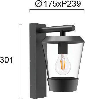 Viokef Sirio Felinar de exterior montat pe perete E27 IP54