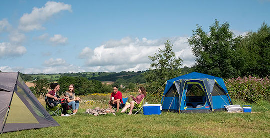 Coleman OctaGo Camping Tent Cabin Blue with Double Cloth 3 Seasons for 3 People 293x270x147cm