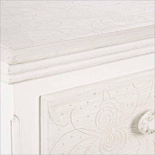 Drawers Storage Clorine Wooden with 3 Drawers White L41xW33.5xH68.5cm