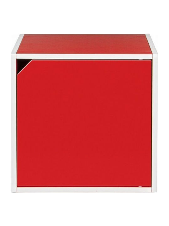 Color Cube Floor Chipboard Cabinet Red 35x29.2x35cm