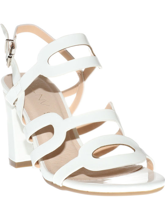 Envie Shoes Women's Sandals of Patent Leather In White Colour V64-11904-33