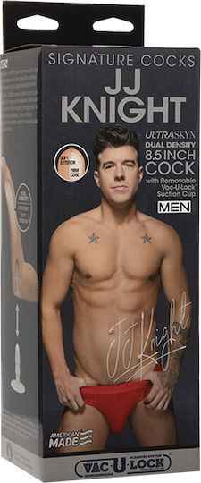 Doc Johnson Signature Cocks JJ Knight Ultraskyn with Removable Vac-U-Lock Glass Dildo with Balls and Suction Cup Vanilla 22cm