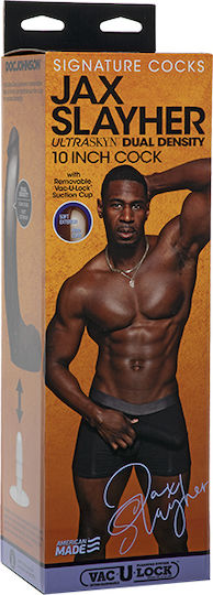 Doc Johnson Signature Cocks Jax Slayher Ultraskyn with Removable Vac-U-Lock Realistic Dildo with Balls and Suction Cup Chocolate 25cm