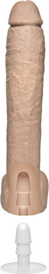 Doc Johnson The Naturals Dildo realist cu Testicule și Ventuză Vanilie 30cm