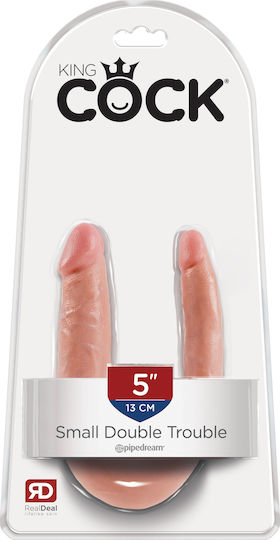 King Cock Small Double Trouble Διπλό Dildo Light 13cm