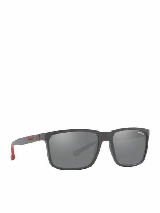 Arnette Stripe Мъжки Слънчеви Очила със Сив Пластмасов Рамка и Сиви Огледални Стъкла