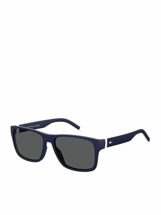 Tommy Hilfiger Men's Sunglasses with Navy Blue Horn-Rimmed Frame and Grey Lens TH1718/S 0JU/IR