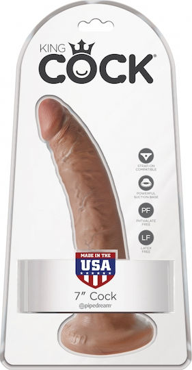 King Cock Ρεαλιστικό Dildo με Βεντούζα Tan 18cm