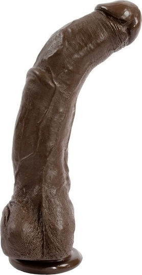 Doc Johnson Signature Cocks Black Thunder with Removable Vac-U-Lock Ρεαλιστικό Dildo με Όρχεις και Βεντούζα Chocolate 31cm