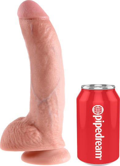 King Cock Ρεαλιστικό Dildo με Όρχεις και Βεντούζα Light 23cm