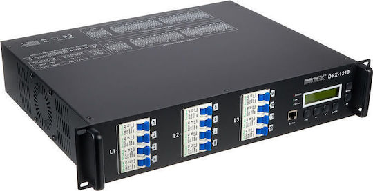 Botex DPX-1210T DMX Dimmer Κονσόλας Φωτισμού με 12 Κανάλια Ελέγχου / 2 Εισόδους XLR με Τοποθέτηση Rack και Σύνδεση Ethernet
