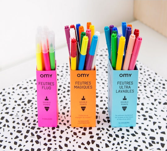 Omy Magical Washable Drawing Markers Double Tip Set 16pcs