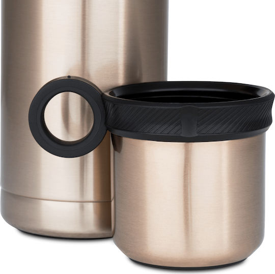 Bialetti Thermal Bottle Bottle Thermos Stainless Steel BPA Free 460ml Gold with Cap-Cup