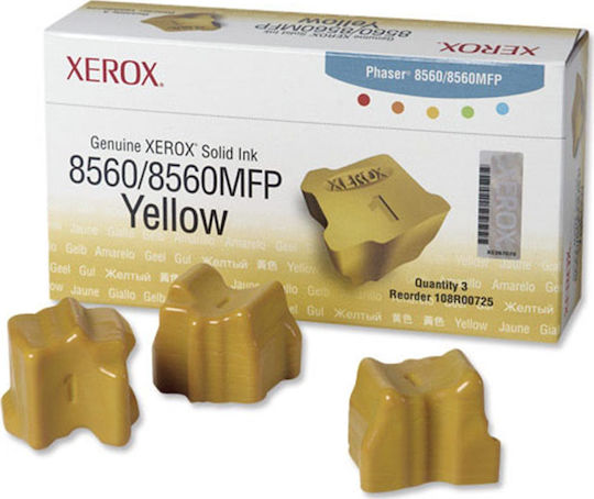 Xerox Original Pack of 3 InkJet Printer Inks Yellow (108R00725)