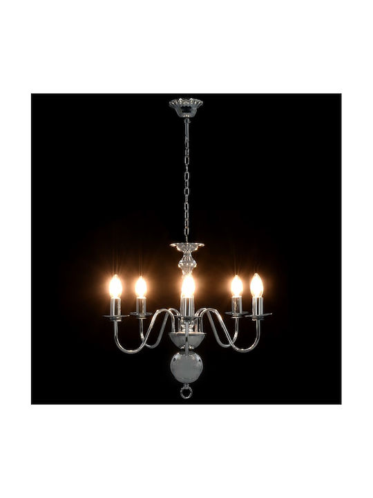 vidaXL Chandelier Candlestick 5xE14 Silver 281616