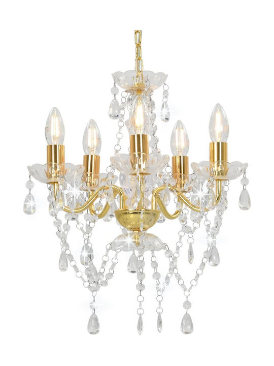 vidaXL Candelabru 5xE14 cu Lumânări Auriu 281602