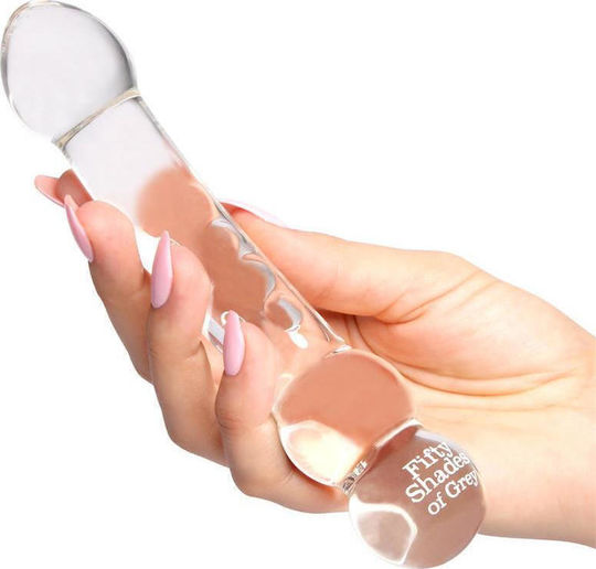 Fifty Shades of Grey Drive Me Crazy Glass Dildo Clear 19cm
