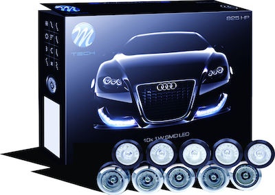 M-Tech Dayline Rotund Lămpi de funcționare pe timp de zi pentru Autoturisme LED Universal 12V 1W 2cm 10buc