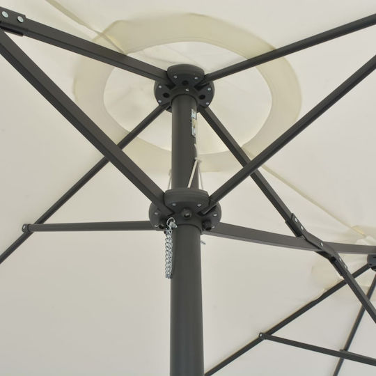 Umbrelă Pătrată Din Aluminiu Bej 4.6x2.7xÎnălțime 2.46m