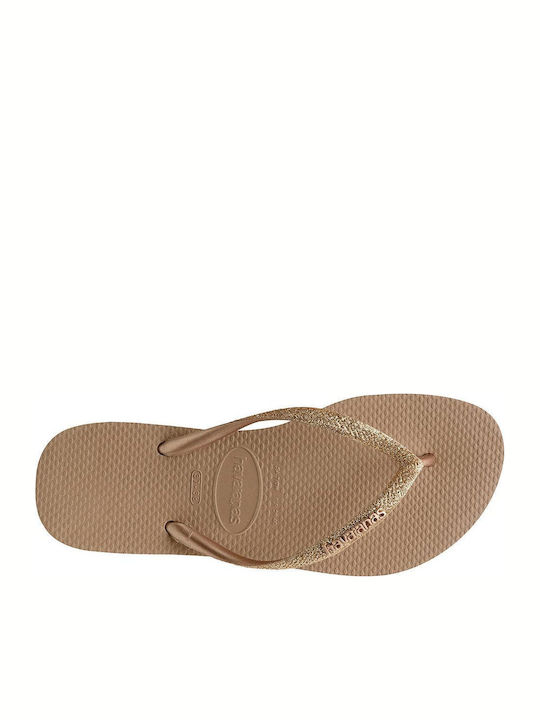 Slim Glitter Women's Flip Flops Gold