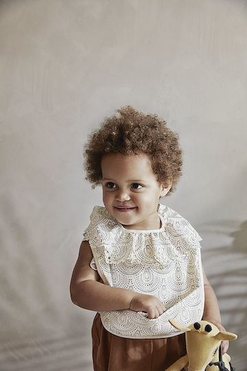 Elodie Details Desert Rain Bib Fabric with Hoop & Loop Fastener & Pocket Beige for 3 m+