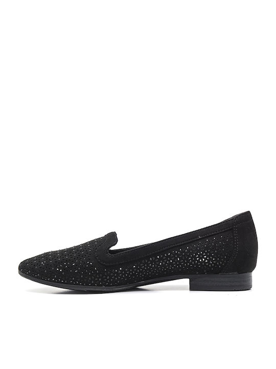 Leather Pointy Ballerinas Black