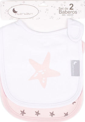 Interbaby Estrella Bib Fabric with Hoop & Loop Fastener Pink 2pcs