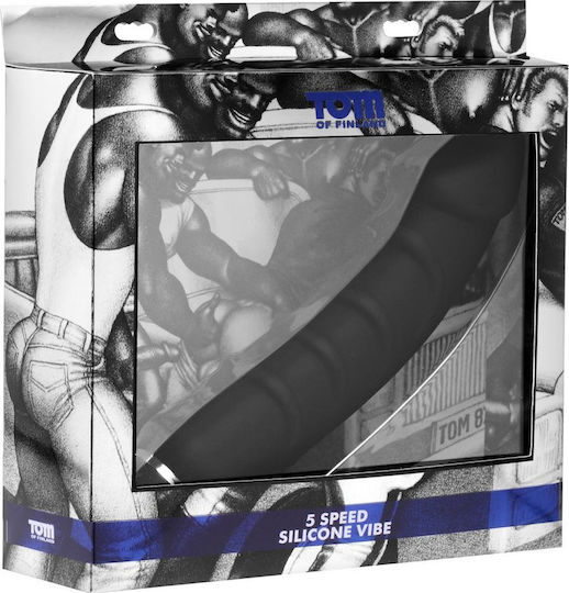 Tom of Finland 5 Speed Silicone Vibe Analvibrator Schwarz 20cm