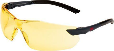3M Amber Safety Glasses for Protection with Yellow Lenses 1pcs