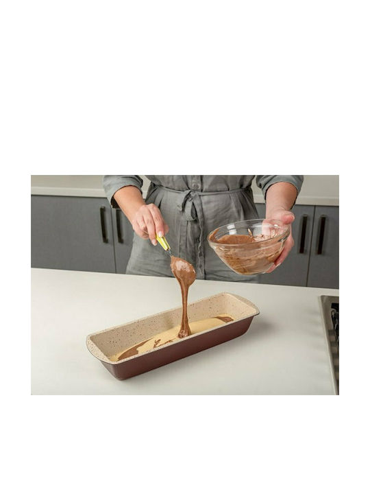 Nava Ceramic Aluminum Cake Baking Pan Terrestrial Burgundy 39x12.5x6cm
