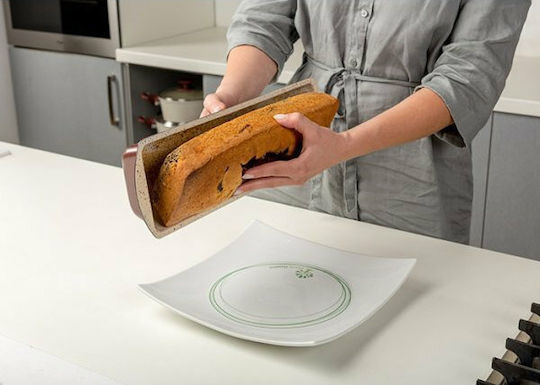 Nava Ceramic Aluminum Cake Baking Pan Terrestrial Burgundy 39x12.5x6cm