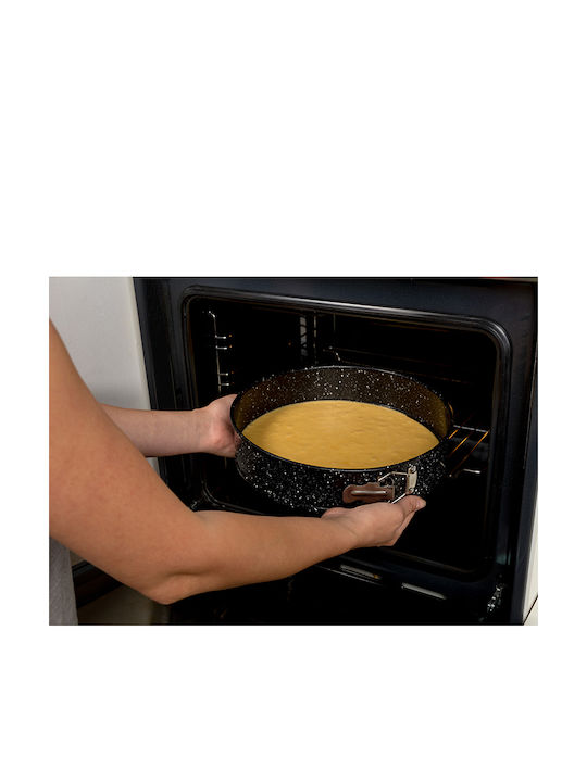 Nava Marble Aluminum Cake Baking Pan with Removable Bottom Nature Black 28x28x7cm
