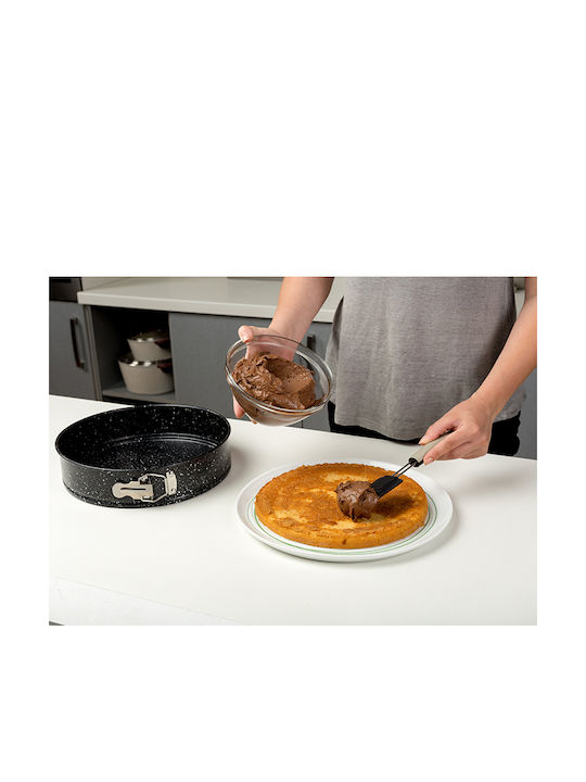 Nava Marble Aluminum Cake Baking Pan with Removable Bottom Nature Black 28x28x7cm