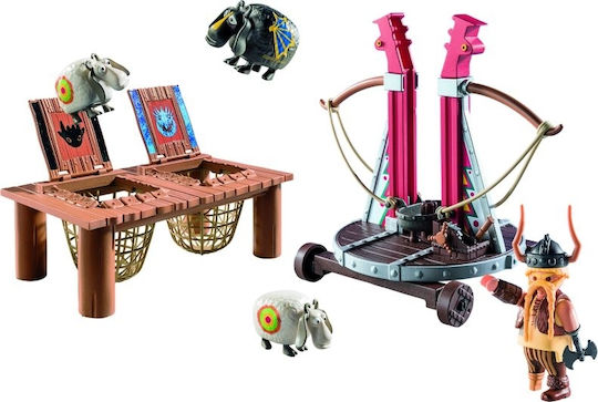 Playmobil Дракони Grobian with Sheep Slingshot за 4+ години години