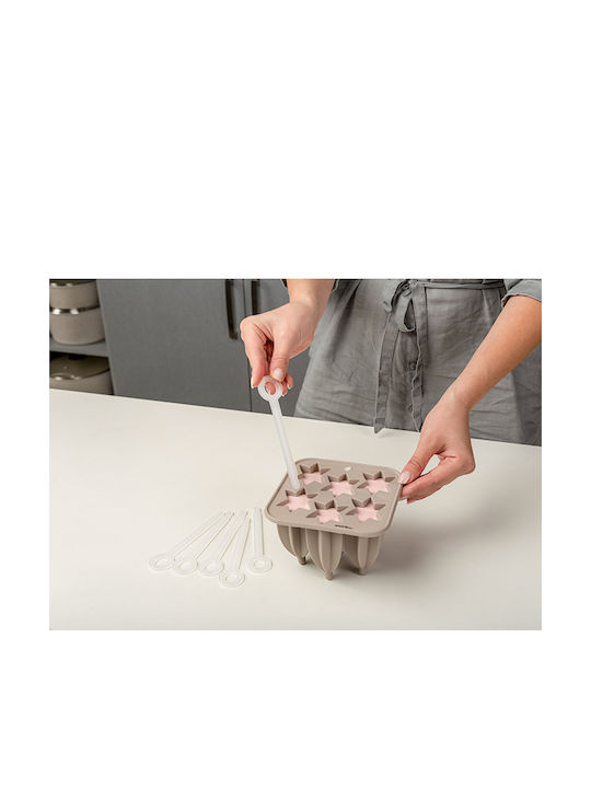 Nava No Coating Silicone Ice Cream & Ice Lolly 6 Cups Baking Pan Misty 14.5x14.5x10cm