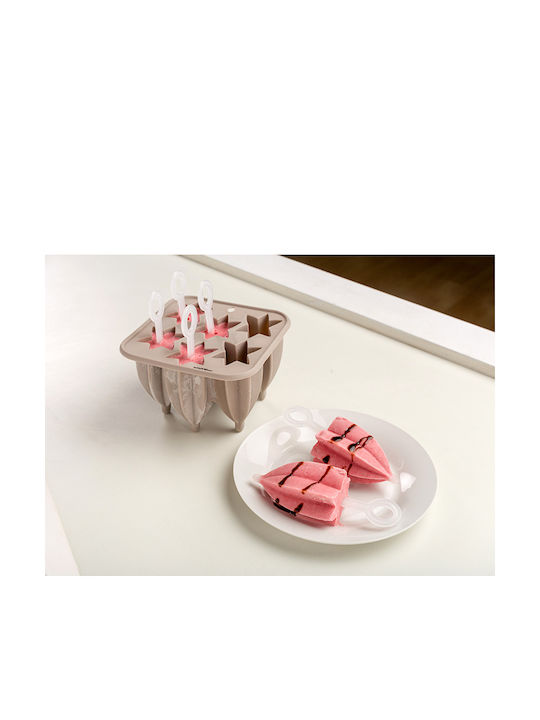 Nava No Coating Silicone Ice Cream & Ice Lolly 6 Cups Baking Pan Misty 14.5x14.5x10cm