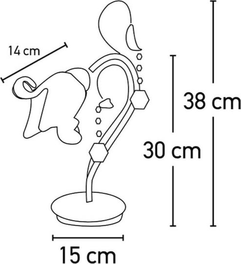 Inlight 3427 Μεταλλικό Πορτατίφ για Ντουί E14 με Μελί Καπέλο και Μπρούτζινη Βάση